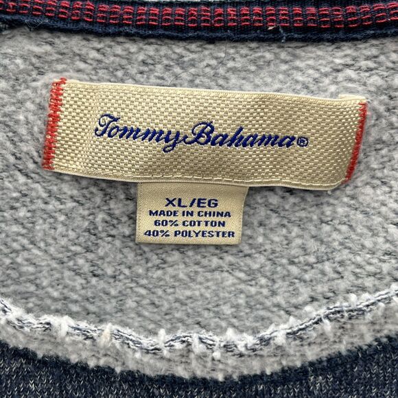 Tommy Bahama Sweatshirt Mens XL Blue Gray Colorblock Relaxed Logo Pullover - Picture 5 of 12